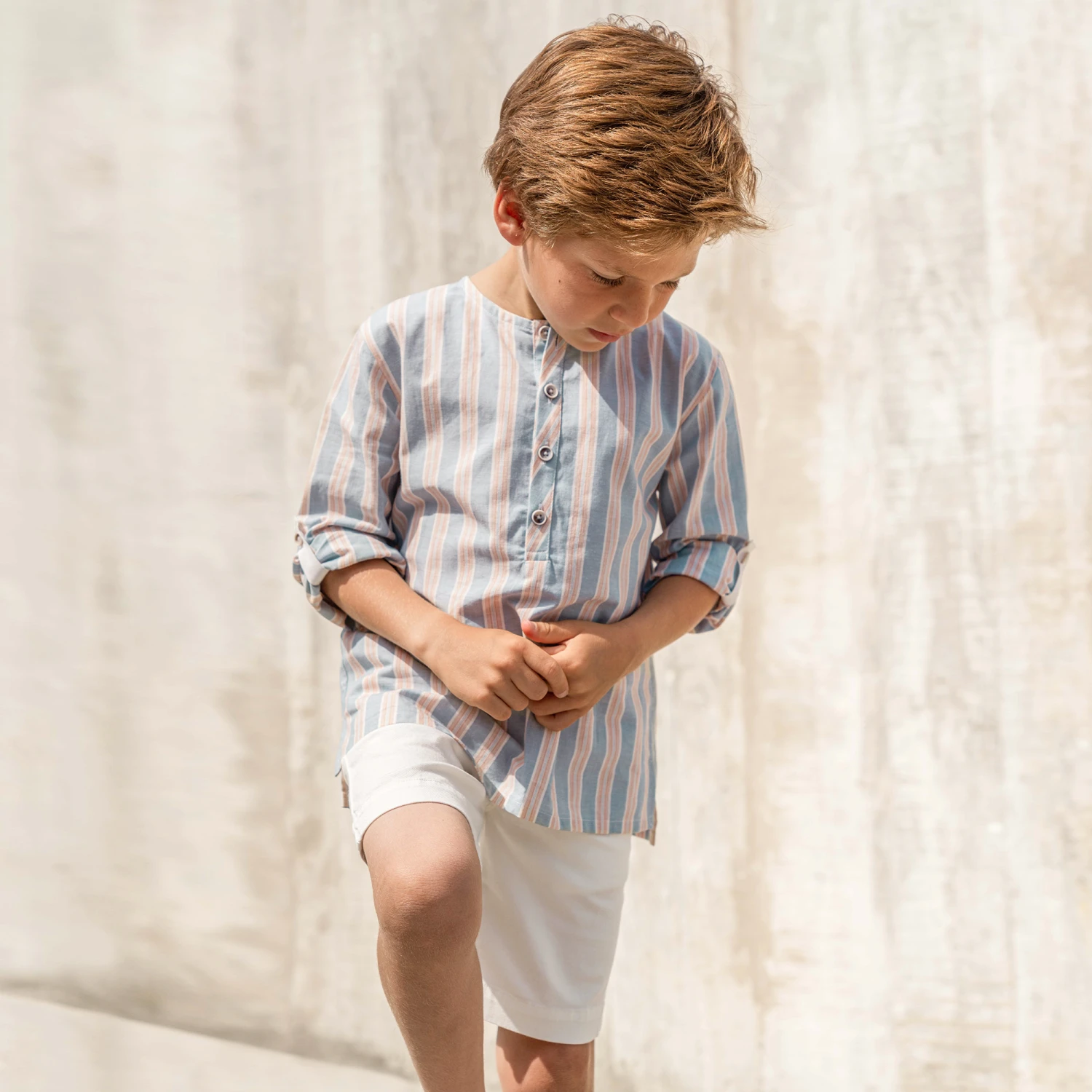 Laranjinha Boys White Cotton Shorts 2 Laranjinha Boys White Cotton Shorts - Image 2