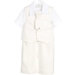 Little Darlings Occasion Boys Ivory Cotton 'Henry' 4 Piece Ceremony Set