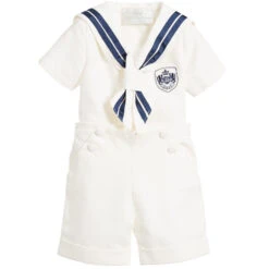 Little Darlings Boys Ivory Sailor Suit