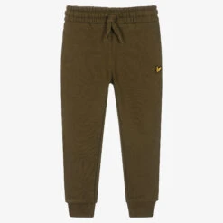 Lyle & Scott Boys Green Cotton Logo Joggers