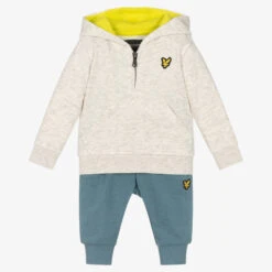 Lyle & Scott Boys Grey & Blue Jersey Tracksuit