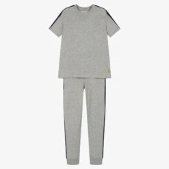 Lyle & Scott Boys Grey Marl Cotton Pyjamas