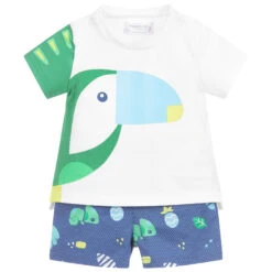Mayoral Newborn Baby Blue & White Shorts Set