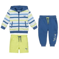 Mayoral Blue & Green Cotton Tracksuit