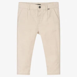 Mayoral Boys Beige Cotton & Linen Trousers
