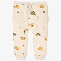 Mayoral Boys Beige Dinosaur Print Joggers