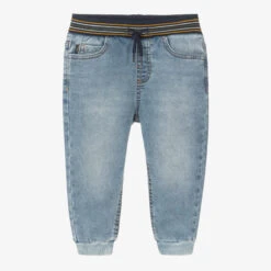 Mayoral Boys Blue Jersey Jogger-Fit Jeans