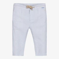 Mayoral Boys Blue Striped Cotton Trousers
