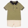 Mayoral Boys Green & Beige Shorts Set