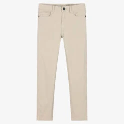 Mayoral Boys Grey Cotton Slim Fit Trousers