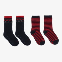 Mayoral Boys Red Cotton Socks(2 Pack)
