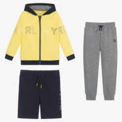 Mayoral Boys Yellow & Grey Tracksuit Set