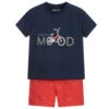Mayoral Navy Blue & Red Shorts Set