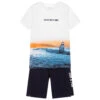 Mayoral Nukutavake Navy Blue & White Shorts Set