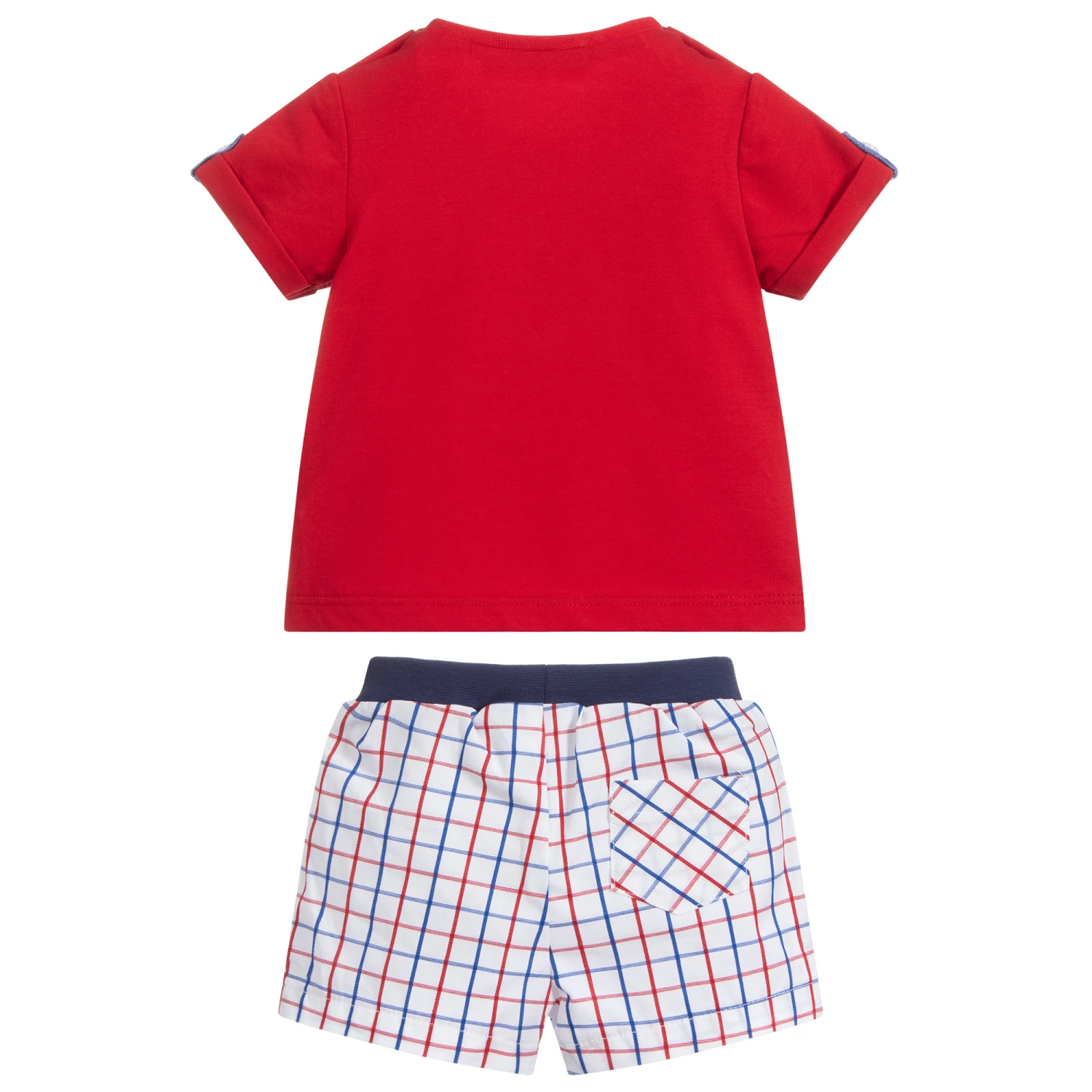 Mayoral Newborn Red & Blue Cotton Shorts Set 3 Mayoral Newborn Red & Blue Cotton Shorts Set - Image 3