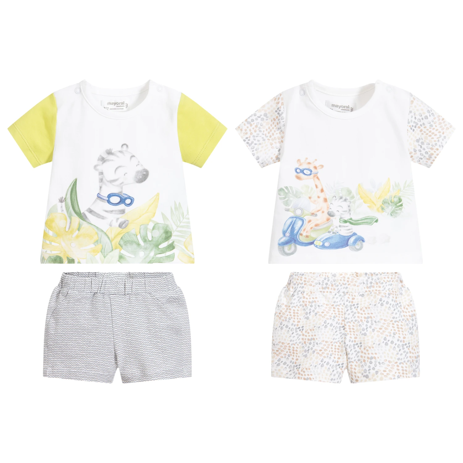Mayoral Newborn T-Shirts & Shorts Set (2 Pack) 2 Mayoral Newborn T-Shirts & Shorts Set (2 Pack) - Image 2