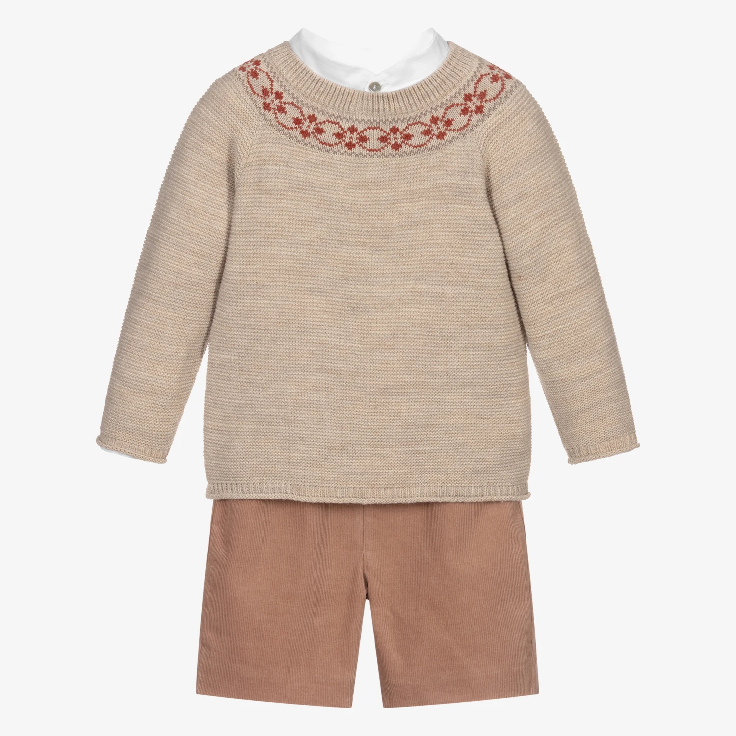 Mebi Beige Wool Blend Shorts Set 1 Mebi Beige Wool Blend Shorts Set