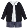 Mebi Boys Blue & White Shorts Set