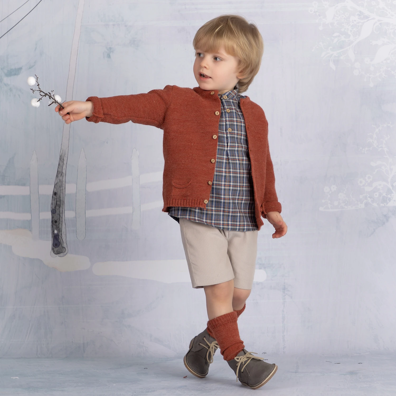 Mebi Boys Red & Blue Shorts Set 2 Mebi Boys Red & Blue Shorts Set - Image 2