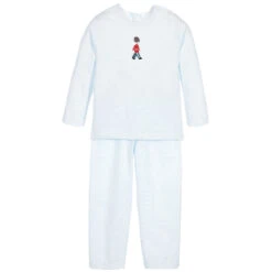 Mini-La-Mode Boys Blue Pima Cotton Pyjamas