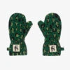 Mini Rodini Green Leopard Fleece Mittens