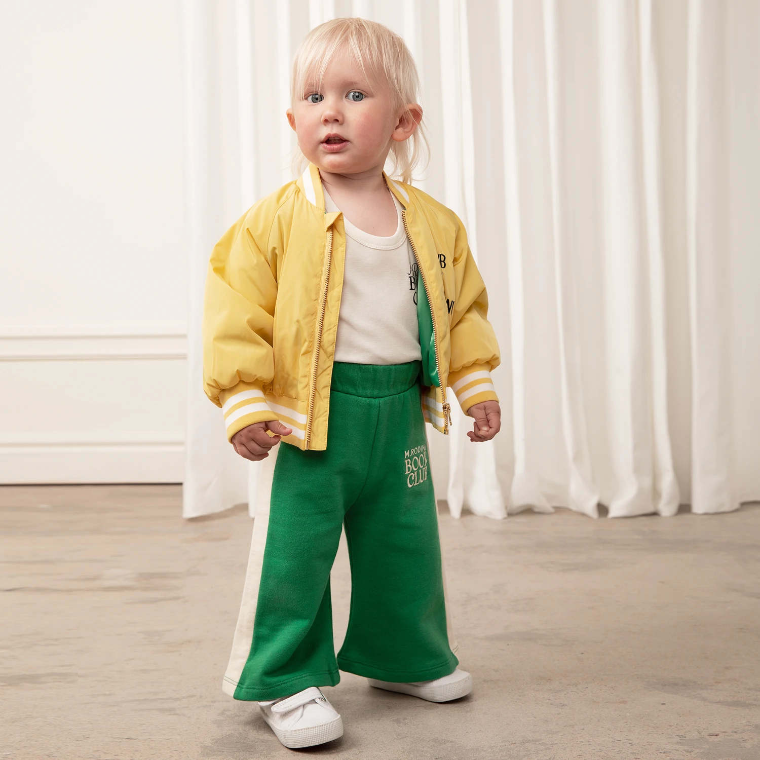 Mini Rodini Green Organic Cotton Book Club Joggers 2 Mini Rodini Green Organic Cotton Book Club Joggers - Image 2