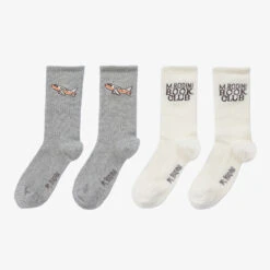 Mini Rodini Grey & Ivory Organic Cotton Socks (2 Pack) -The Little Outfit Sales Store mini rodini grey ivory organic cotton socks 2 pack 489719 c020745af74e967a5fa9c44cb8ee74dc6d44a774