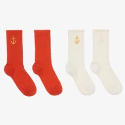 Mini Rodini Ivory & Red Anchor Socks (2 Pack) -The Little Outfit Sales Store mini rodini ivory red anchor socks 2 pack 450158 f1e445f58ff04853c52aa828a2d1c03f8baec79c