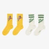 Mini Rodini Ivory & Yellow Socks (2 Pack)