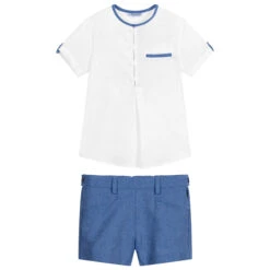 Miranda Blue & White Linen Shorts Set -The Little Outfit Sales Store miranda blue white linen shorts set 375279 01cda2661a905407a4b4e97a0dee06e31a6d7cc6
