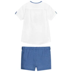 Miranda Blue & White Linen Shorts Set -The Little Outfit Sales Store miranda blue white linen shorts set 375279 35ebf5e78ee942158d330da053534cae3eb0c7c7
