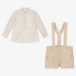 Miranda Boys Beige Striped Shorts Set -The Little Outfit Sales Store miranda boys beige striped shorts set 490862 81f249808007b61aced9a93b27f057525b0ae165