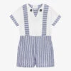Miranda Boys Blue & White Cotton Shorts Set