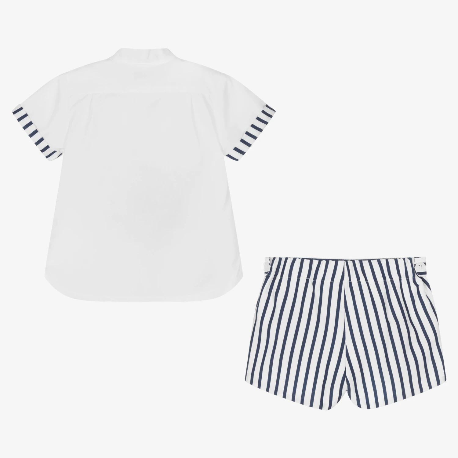 Miranda Boys Blue & White Striped Shorts Set 4 Miranda Boys Blue & White Striped Shorts Set - Image 4