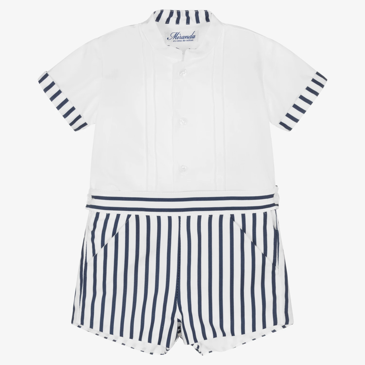 Miranda Boys Blue & White Striped Shorts Set 1 Miranda Boys Blue & White Striped Shorts Set