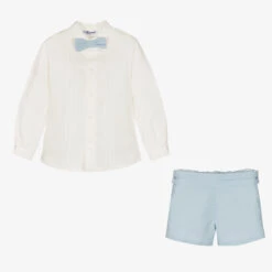 Miranda Boys Ivory & Blue Linen Shorts Set -The Little Outfit Sales Store miranda boys ivory blue linen shorts set 490886 3d32a9a8817421382dfc3d695f81e3efd7b9fd65