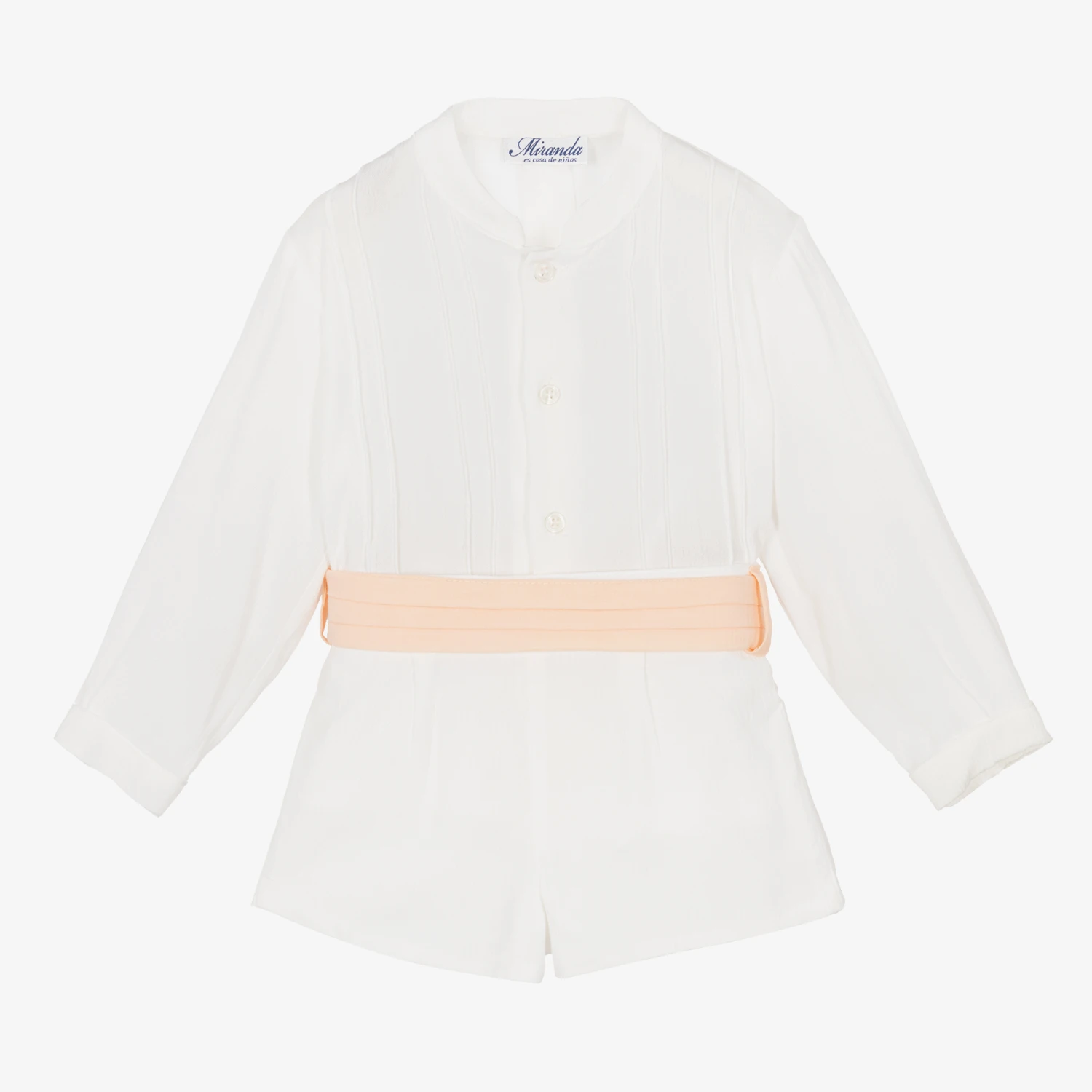 Miranda Boys Ivory & Pink Cotton Shorts Set 1 Miranda Boys Ivory & Pink Cotton Shorts Set