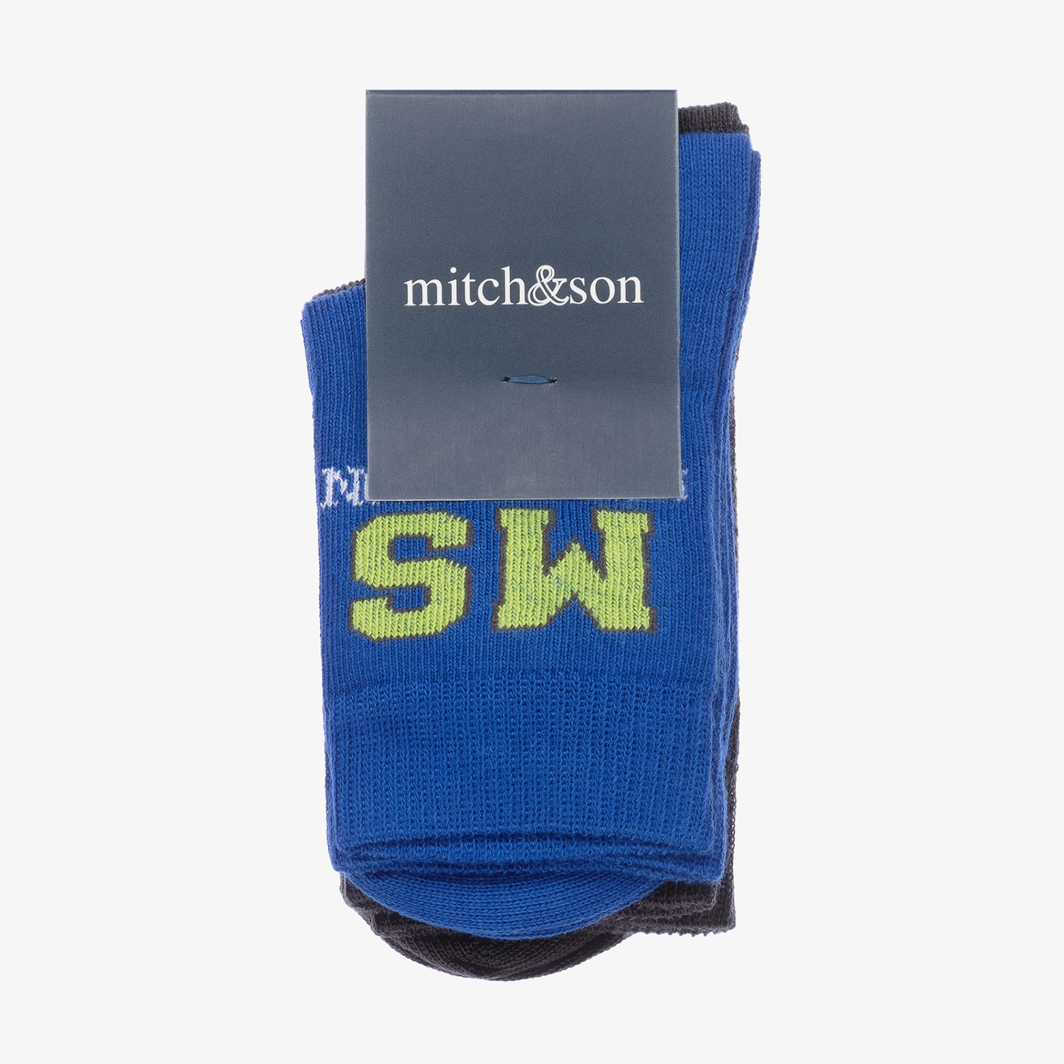 Mitch & Son Blue & Grey Socks (2 Pack) 2 Mitch & Son Blue & Grey Socks (2 Pack) - Image 2