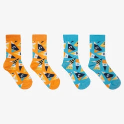 Mitch & Son Blue & Orange Socks (2 Pack)