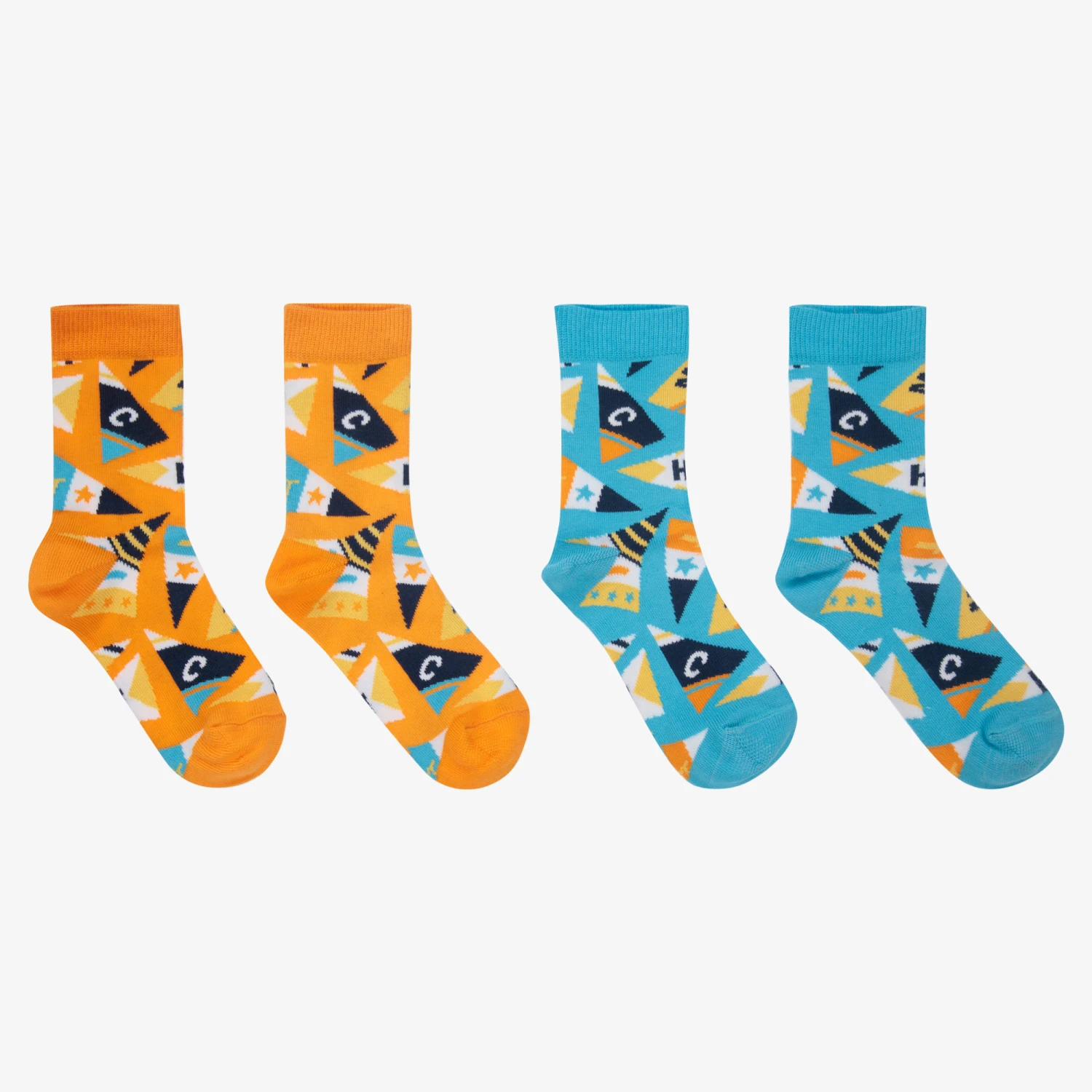 Mitch & Son Blue & Orange Socks (2 Pack) 1 Mitch & Son Blue & Orange Socks (2 Pack)