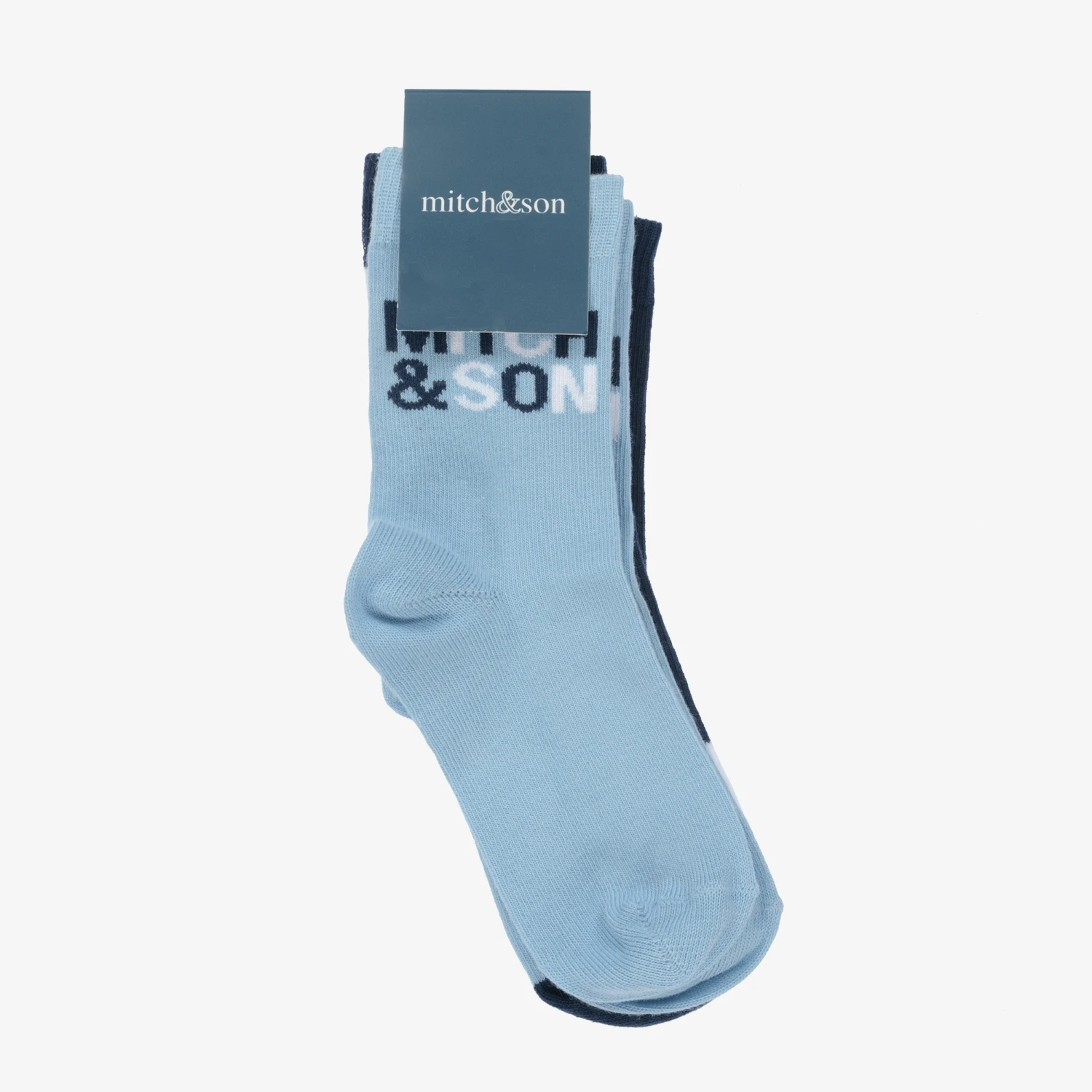 Mitch & Son Blue & White Socks (2 Pack) 2 Mitch & Son Blue & White Socks (2 Pack) - Image 2