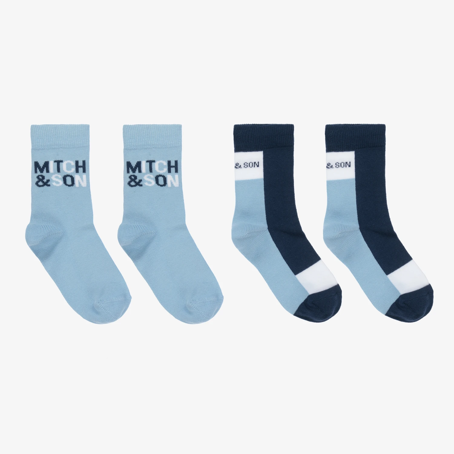 Mitch & Son Blue & White Socks (2 Pack) 1 Mitch & Son Blue & White Socks (2 Pack)