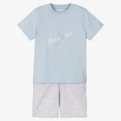 Mitch & Son Boys Blue & Grey Shorts Set