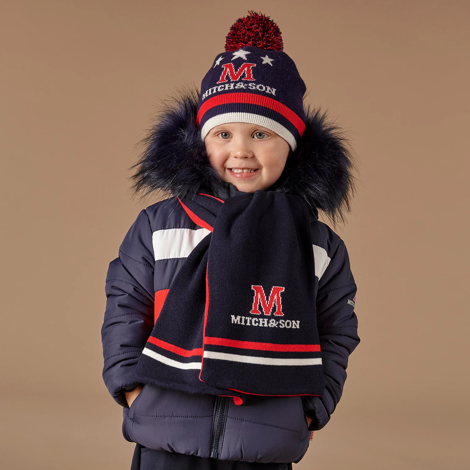 Mitch & Son Boys Blue & Red Scarf (120cm) 2 Mitch & Son Boys Blue & Red Scarf (120cm) - Image 2