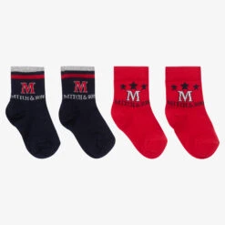 Mitch & Son Boys Blue & Red Socks (2 Pack)
