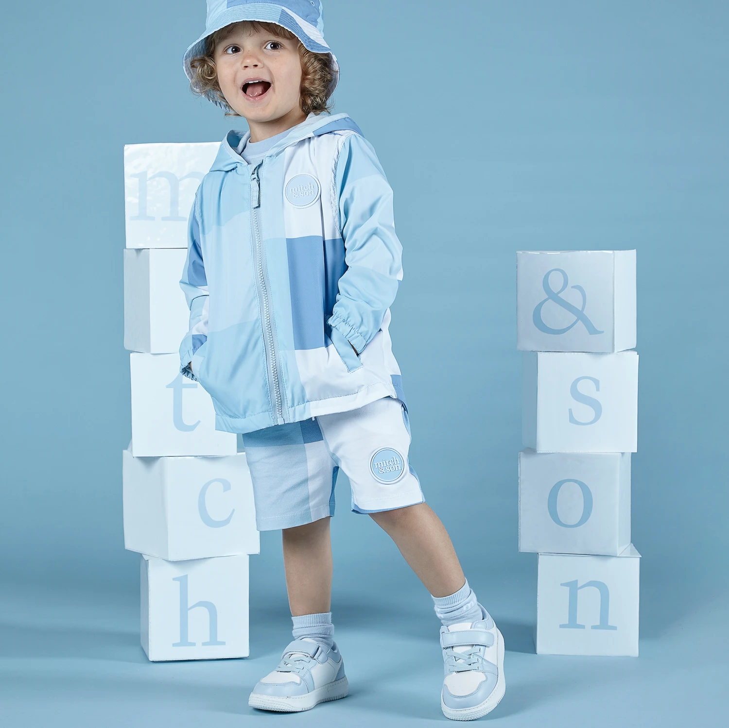 Mitch & Son Boys Blue & White Logo Socks (2 Pack) 2 Mitch & Son Boys Blue & White Logo Socks (2 Pack) - Image 2
