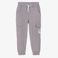Mitch & Son Boys Grey Cotton Logo Joggers