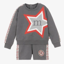 Mitch & Son Boys Grey Graphic Shorts Set