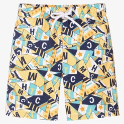Mitch & Son Boys Yellow & Blue Swim Shorts