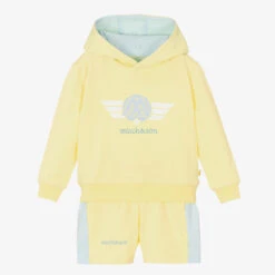 Mitch & Son Boys Yellow & Blue Tracksuit Shorts Set